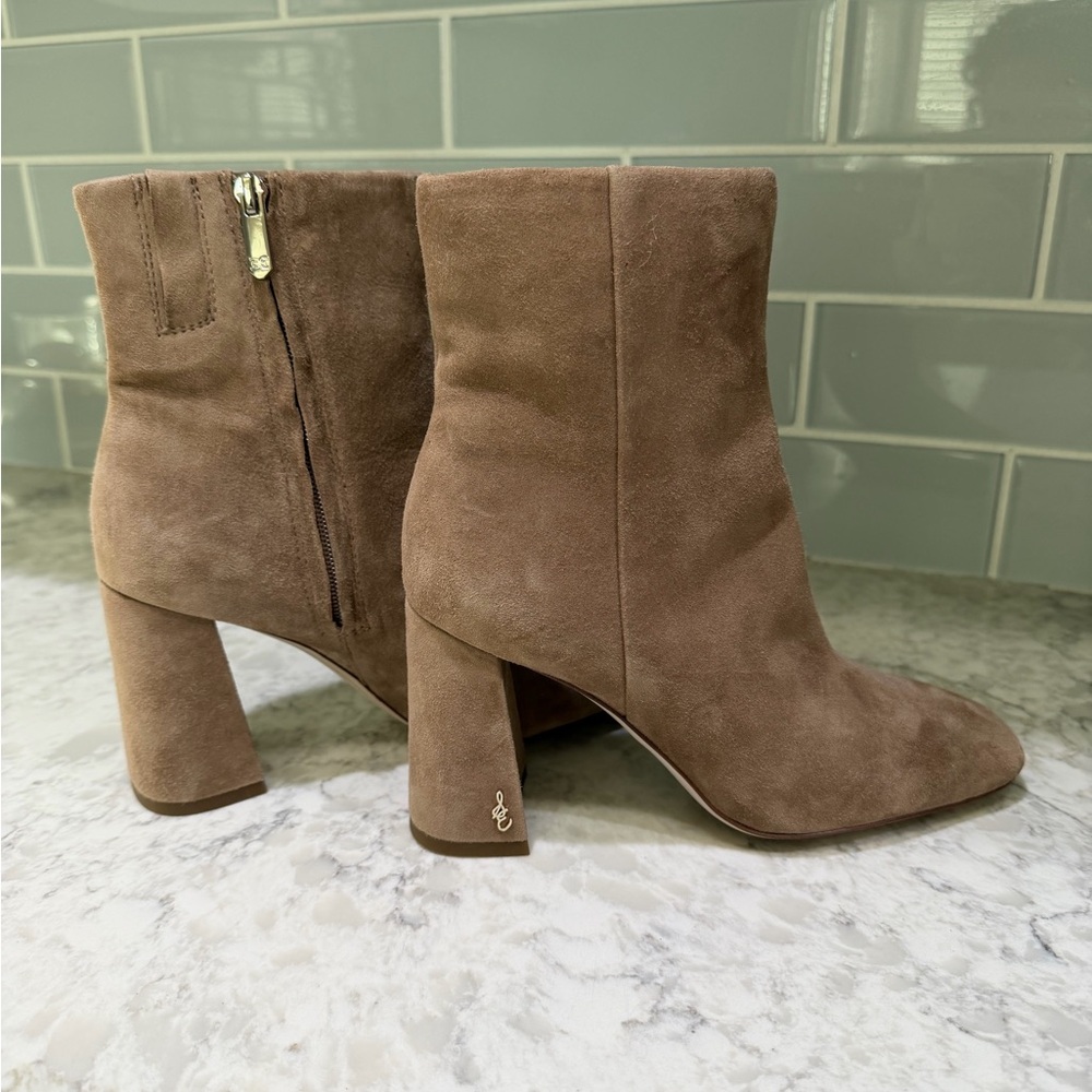 Sam Edelman Taupe Suede Heeled Boots